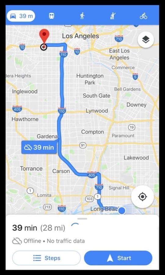 Offline map Google Maps iPhone App