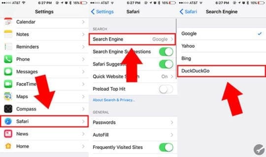 Изменить поисковую систему Safari iOS