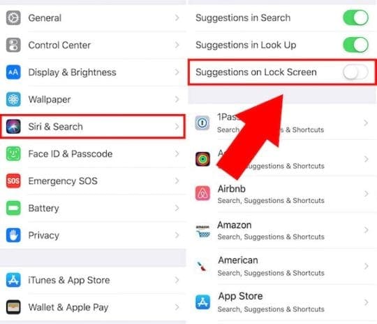 Disable Proactive Siri Suggestions Lock Screen iOS 12