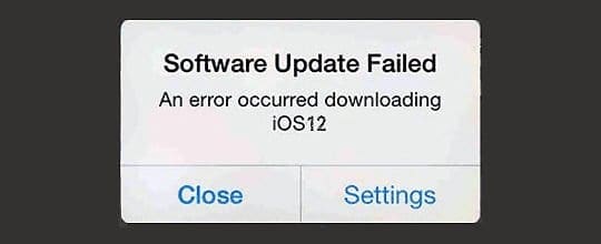 An Error Occurred Downloading iOS 12