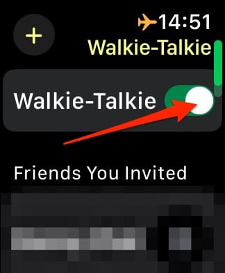 Apple Watch Walkie-Talkie Toggle