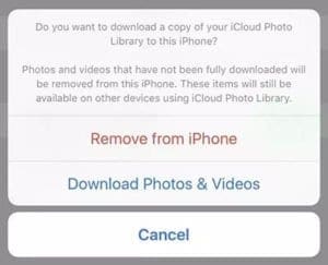 Библиотека фотографий iCloud - удалить с iPhone