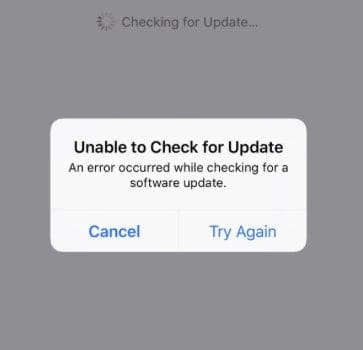 Errors Updating iOS 12
