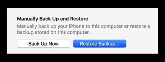 Restore Backup Using iTunes