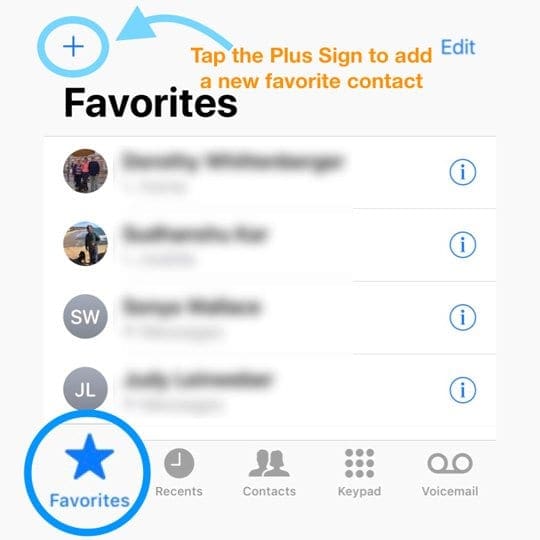 How to Add Favorite in the Phone App on iPhone iOS