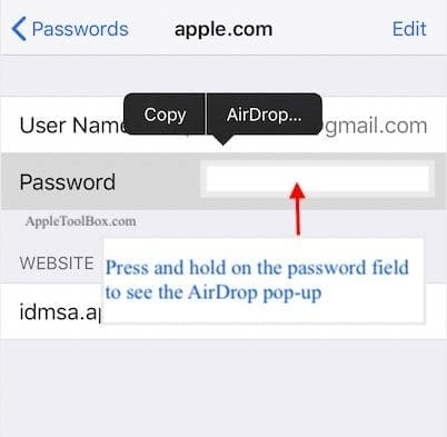 Ios 12 passwords Airdrop