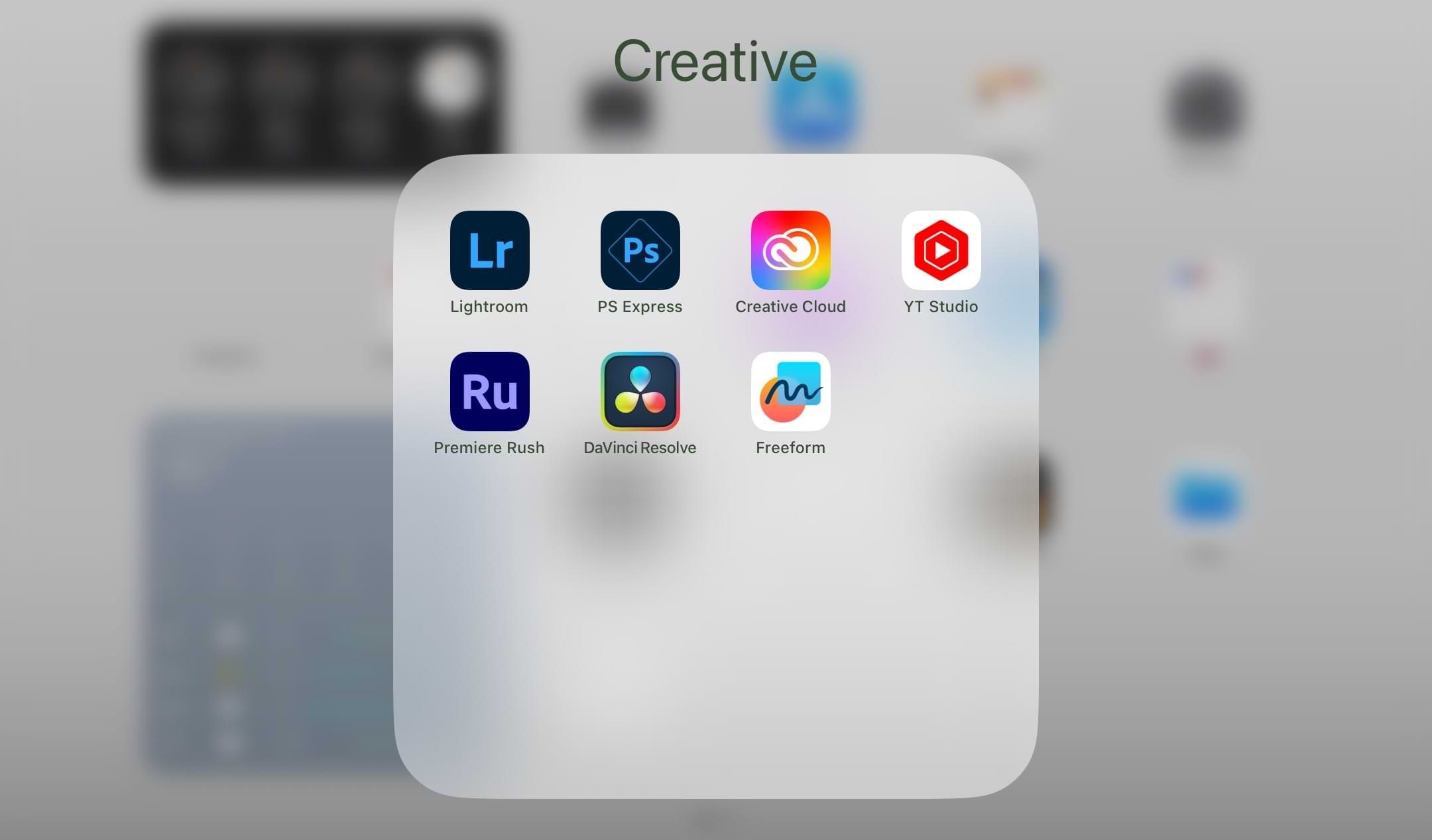 Example of a folder on an iPad