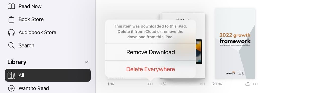 The Delete Everywhere Option in Apple Books