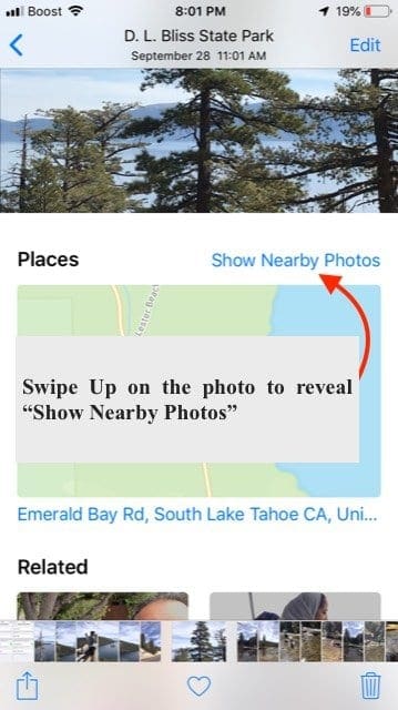 Как найти фотографии поблизости в iOS 12