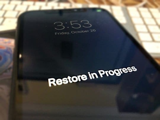 iPhone Restore in Progress