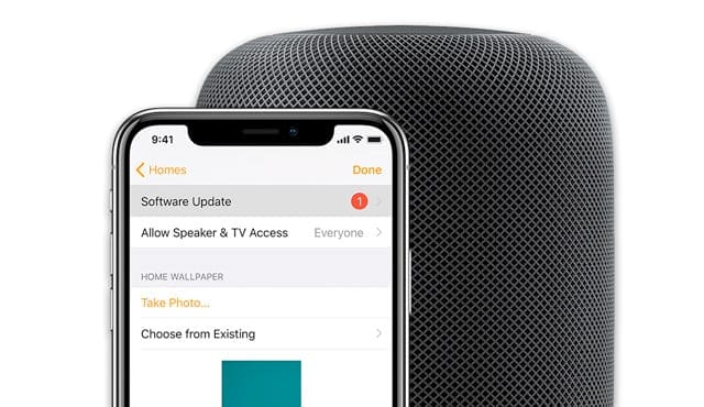 how to manually update a home pod from Apple