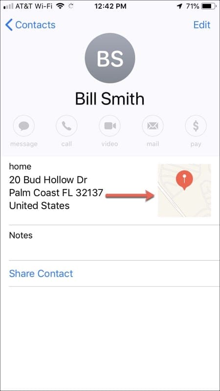 map contacts with map image