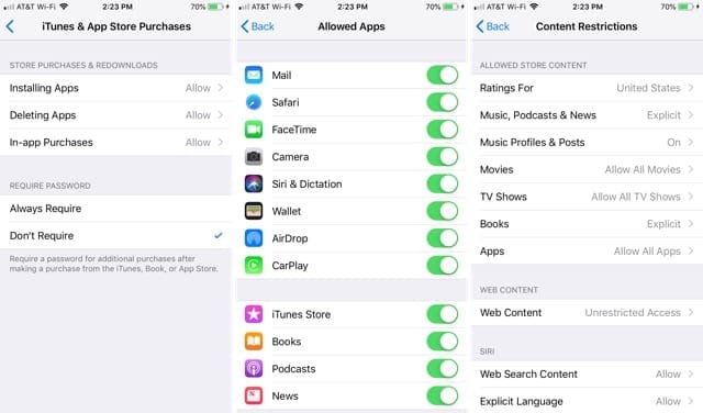 Screen Time Purchases Apps Restrictions