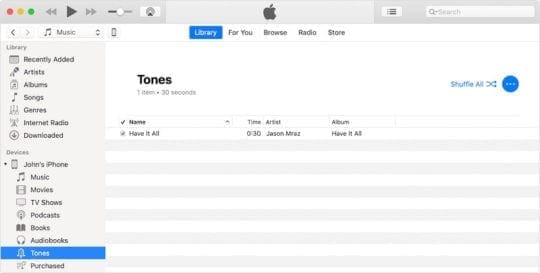iOS 12.9 Tones Section