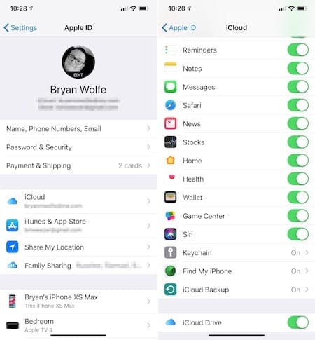 Подтверждение настройки iCloud