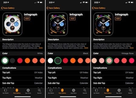 Apple Watch Infograph Change Color
