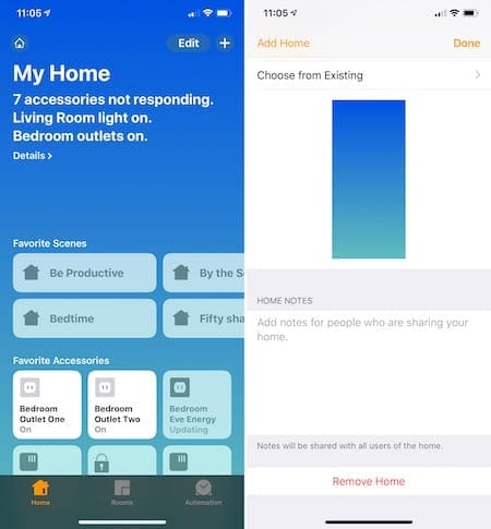 Сбросить HomeKit