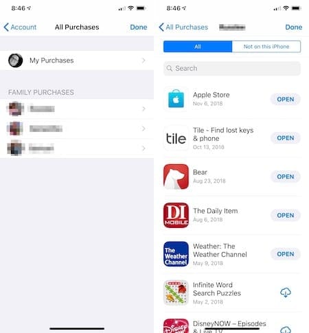 app store download history iphone