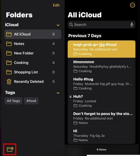 Create folders keep Apple Notes organized
