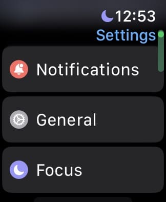 Select General in the Apple Watch Settings Tab