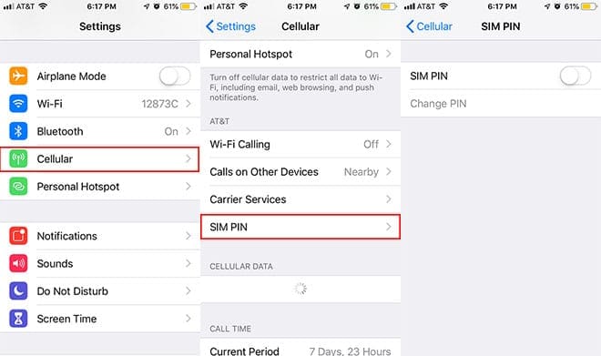 new sim card in iphone password lock