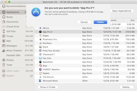Удалить приложение Mac