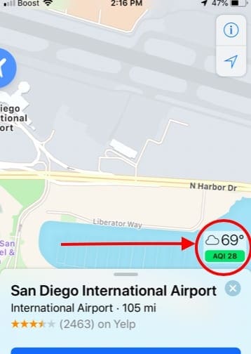 Как проверить индекс качества воздуха в Apple Maps