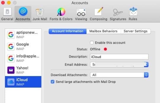 Mail App Not Working with 2FA in macOS Mojave