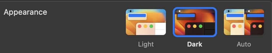 Choose between Light and Dark Mode on macOS