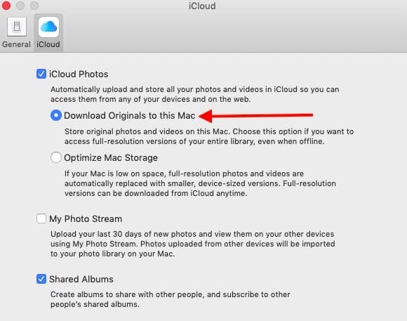 back up iCloud photo library to external drive