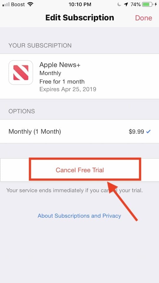 How to cancel Apple News plus subscription