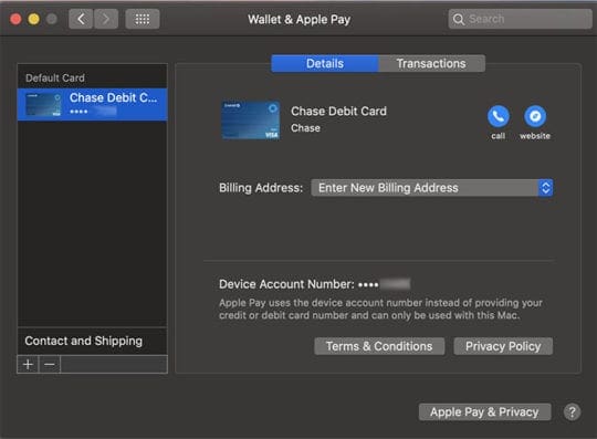 Apple Pay on Mac Management