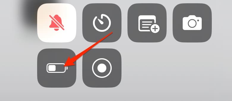 The Control Center Battery Icon