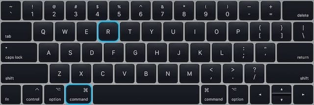 Command+R keys on MacBook keyboard.
