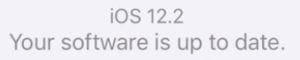Your iOS software is up to date message.