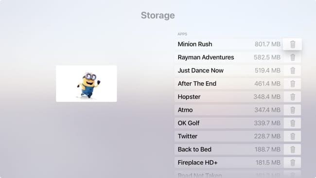 Apps In Storage AppleTV