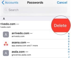Delete Keychain entries from iOS