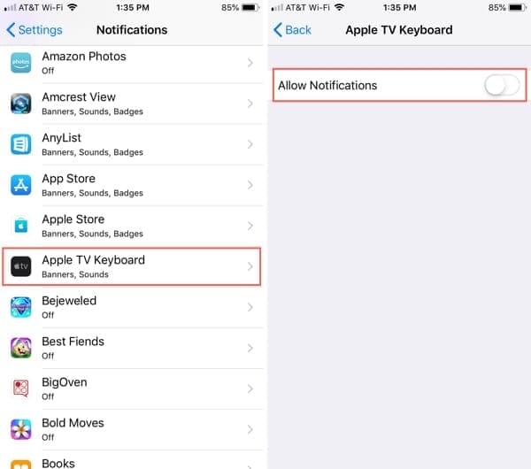 Disable iPhone as Apple TV Keyboard