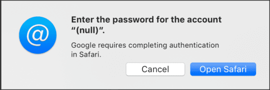 Enter the password to authenticate using Safari