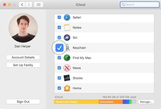 Keychain in iCloud on Mac