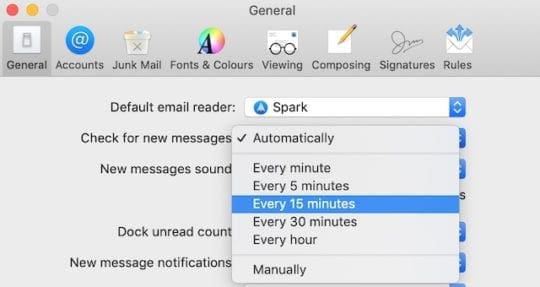 Reduce email frequency in Mail Preferences