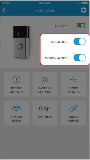 ring camera not sending motion alerts