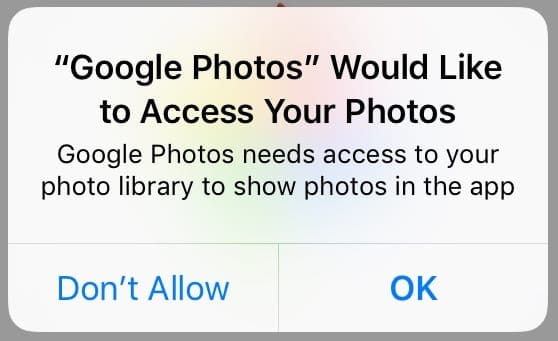 Разрешить доступ к фотографиям для Google Фото