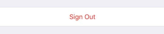 Apple ID Sign Out button