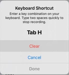 Full Keyboard Access - Map New Command iPad Keyboard Shortcut