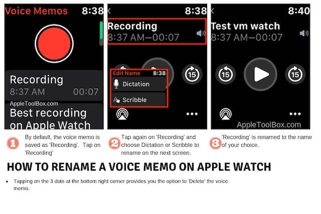 How to rename Voice memos on Apple Watch