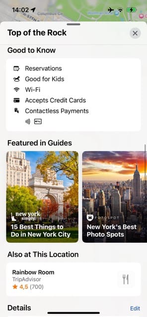 Top of the Rock Contactless Payment Settings