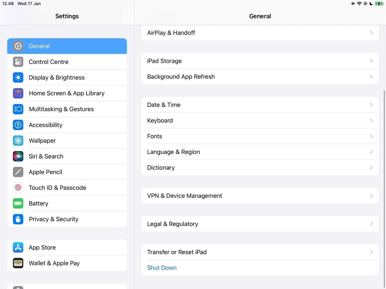 Transfer or Reset iPad in the Settings app