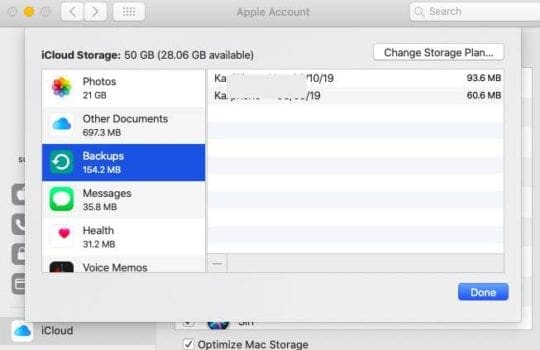 Where are iCloud device backups in macOS Catalina