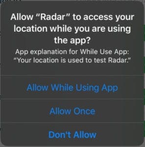 Allow Once location tracking option in iOS 13